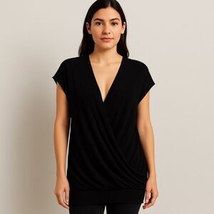 Alfani Black Wrap Blouse Shirt Top Small